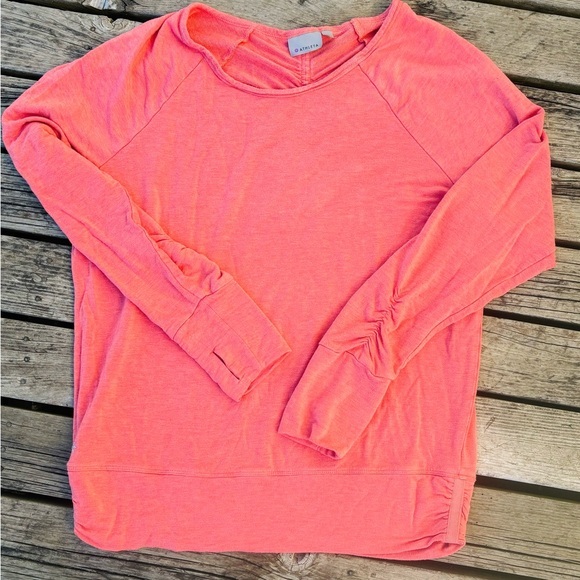 Athleta Tops - ATHLETA Coral French Terry Long Sleeve Oversized Pullover Top Size Medium